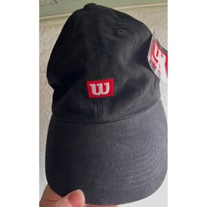 New Wilson Fat Shaft Smart-Core Black Adjustable Baseball Hat‎ Golf Hat Cap NWT